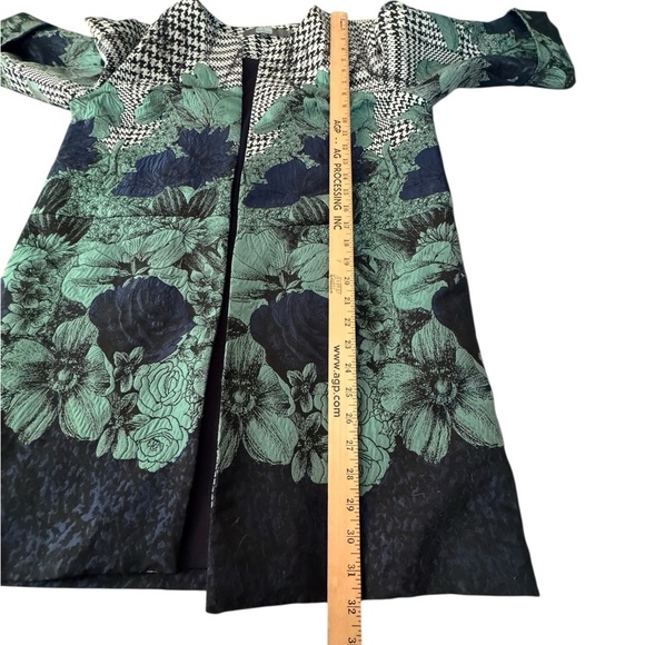 Eva Franco Floral Brocade Jacket 8 Houndstooth & Botanical Print Statement Piece - Picture 7 of 12